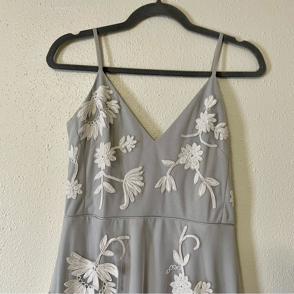 Anthropology BHLDN Bethany Bridesmaid Dress Size 2 US Gray Fairy Core Wedding - Picture 4 of 16